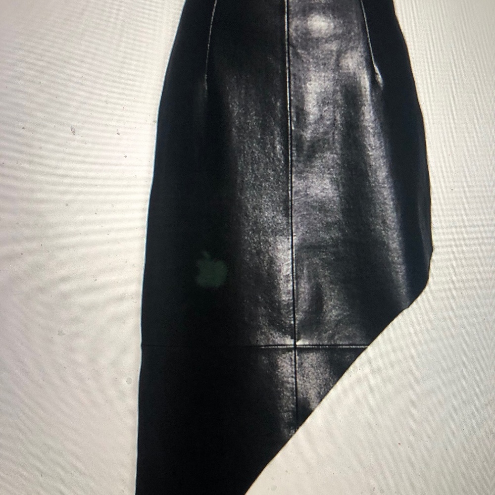 Brand New Black Asymmetrical Leather Skirt (Large)